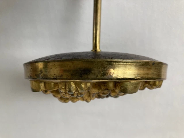 5" Antique Brass Gilt 19th Century Victorian Rosette Curtain Tie Back Hardware 22