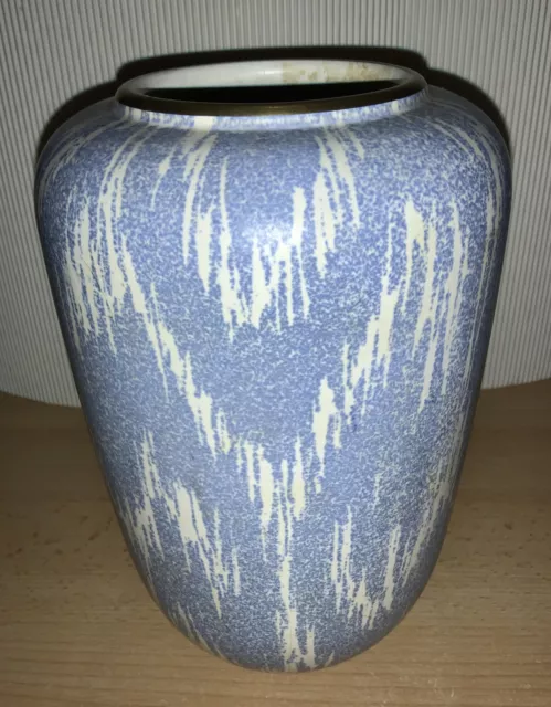 Alte hübsche,blau/ weiße Vase mit Goldrand (Marina), Waertersbach,ca. 22 cm hoch