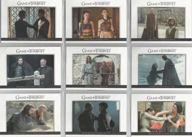 Game of Thrones Season 6 - "Relationships" 10 Card Chase Set #DL31-40