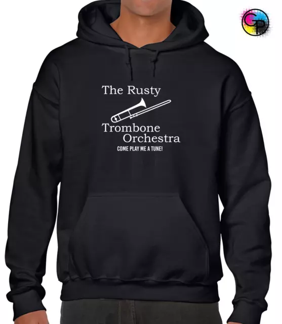 The Rusty Trombone Orchestra Hoody Hoodie Funny Rude Printed Design Joke