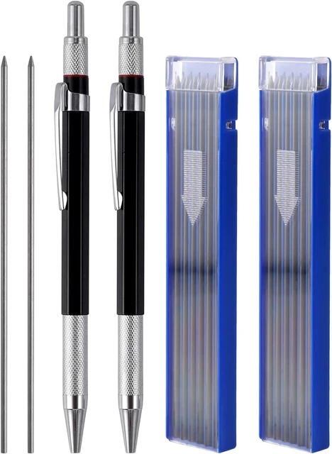 2Pcs Streak Welder Pencils with Build-In Nib Sharpener, 24Pcs 2Mm round Pencils