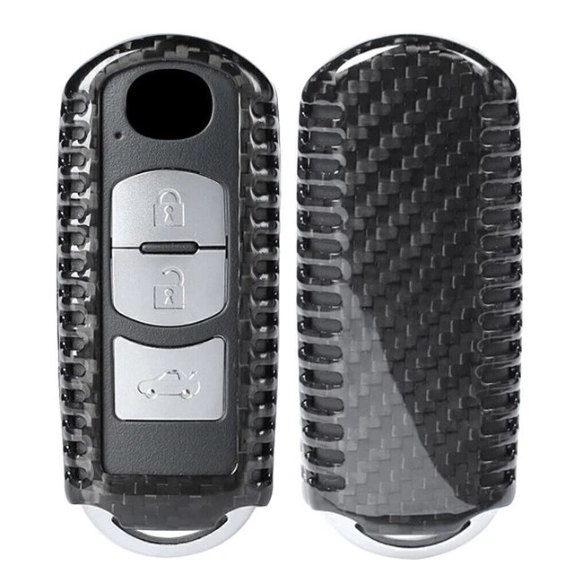 1Pc Black Carbon Fiber Car Auto Remote Key Case Shells Fit Mazda 3 6 CX-7 MX-5