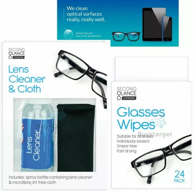 👓 Lens Glasses Cleaner & Microfibre Cloth Wipes Spectacle Camera Cleaning Spray