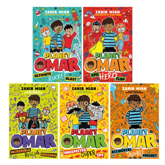 Planet Omar 5 Books Box Set By Zanib Mian(Rocket Blast,Her0o Flop,Rescue Mission