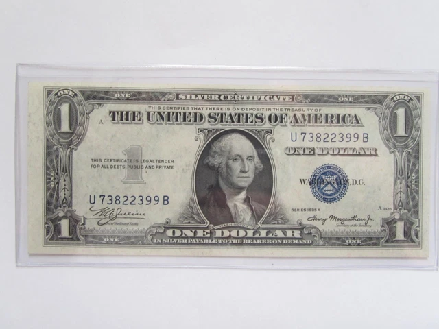 1935-A Uncirculated $1 Dollar Blue Seal Silver Certificate