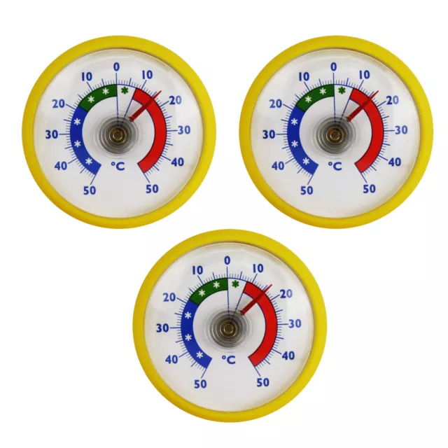 3 Stück Kühlschrank Thermometer selbstklebend Analog Gefrierschrank Gefrierfach