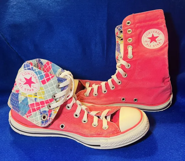 Converse All Star Chuck Taylor Hi Top Fold Down Hot Barbie Pink Womens 7