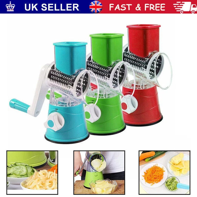 Rotating Fruit Cutter MANUAL DRUM ROTARY Grater Slicer Food Cutter Fruit Vegetable Chopper w ...