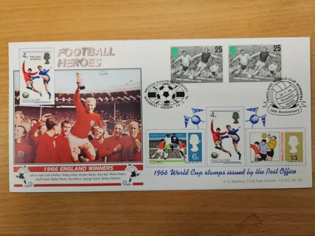 1996 World Cup  First Day Bradbury Cover - Football Heroes.