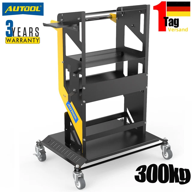 300 kg carrello di assistenza auto ergonomico 4 livelli con ruote durevoli e freno sicuro