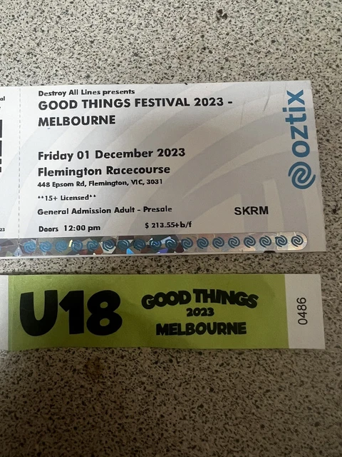 Selling 2 Tickets Cheap to Good Things Festival Melbourne. 1 Adult + 1 Under 18