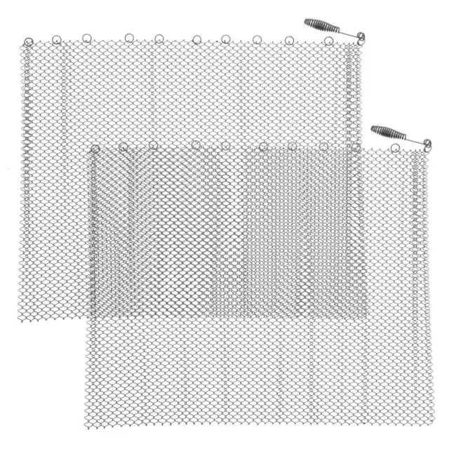 2 piezas pantallas de malla de chimenea de hierro cortinas exteriores accesorio para el hogar