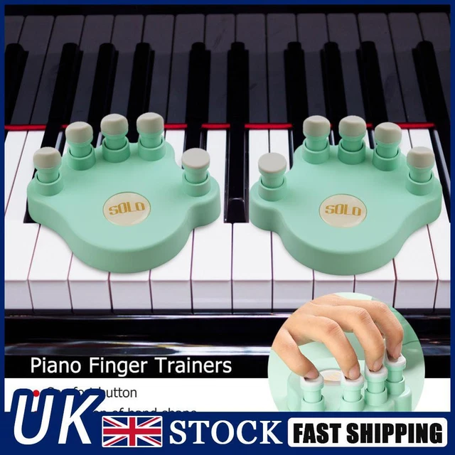 1 Pair Piano Finger Trainers Hand Strength Exerciser for Beginner (Green)