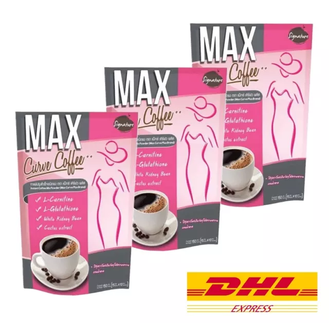 3 x Max Curve Coffee Weight Management Slimming shape Reduce Belly Fat Burn