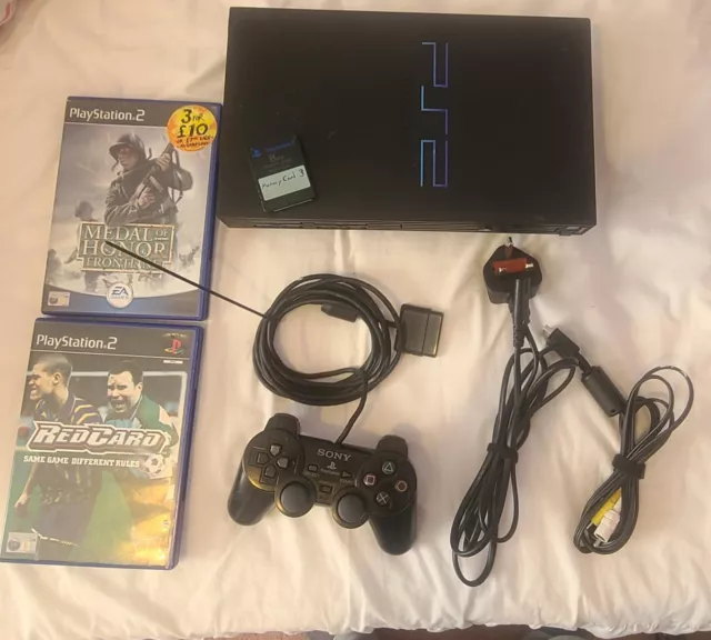Sony PlayStation 2 PS2 Console - TESTED WORKING  + Official Controller