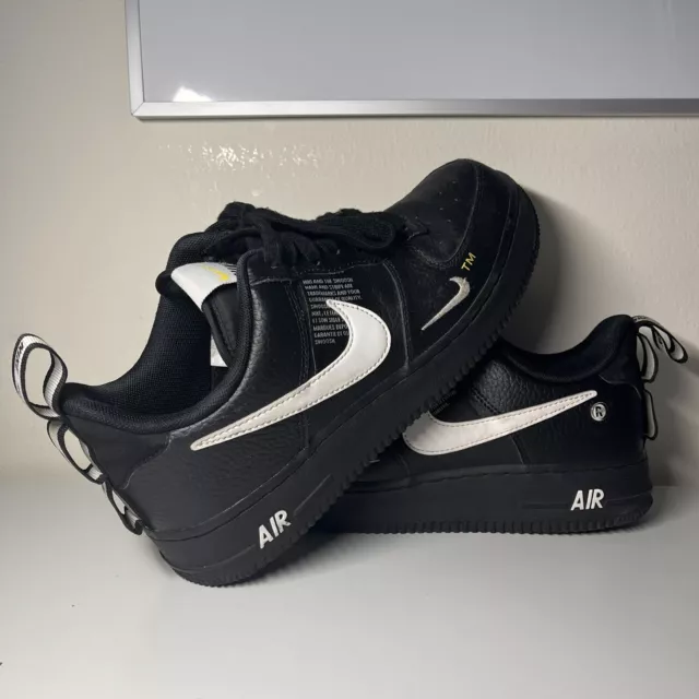 Nike Air Force 1 LV8 Overbranding Black Low Utility AJ7747-001 Mens Size 12