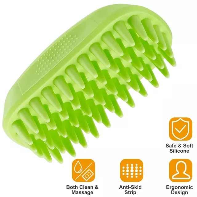 Pet Silicone Shampoo Brush Pet Dogs Cats Rubber Dog Grooming Shower Massage Comb