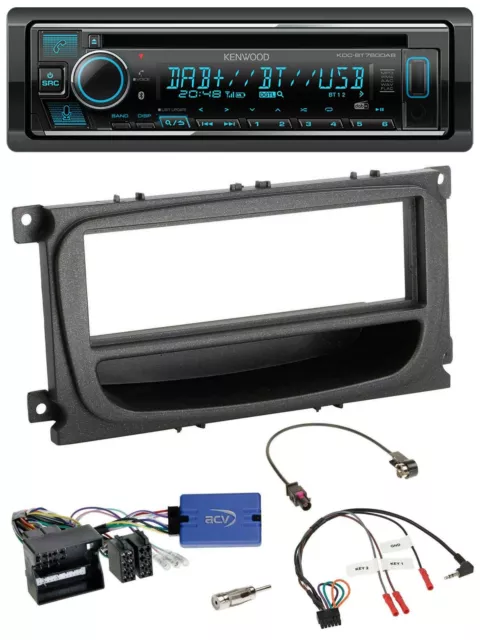 Kenwood Lenkrad Bluetooth DAB USB CD Autoradio für Ford C-Max Focus Can 07-10 Ga