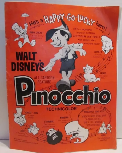 1962 Walt Disney's Pinocchio Press Book with pages of Pinocchio toys