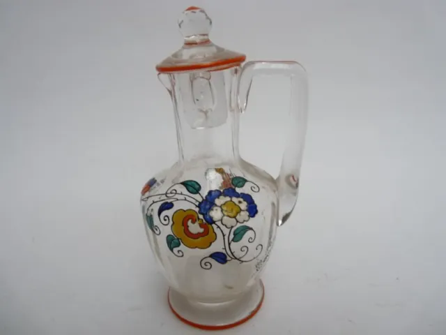 Petite carafe cristal émaillé Art déco SEVRES (17326)
