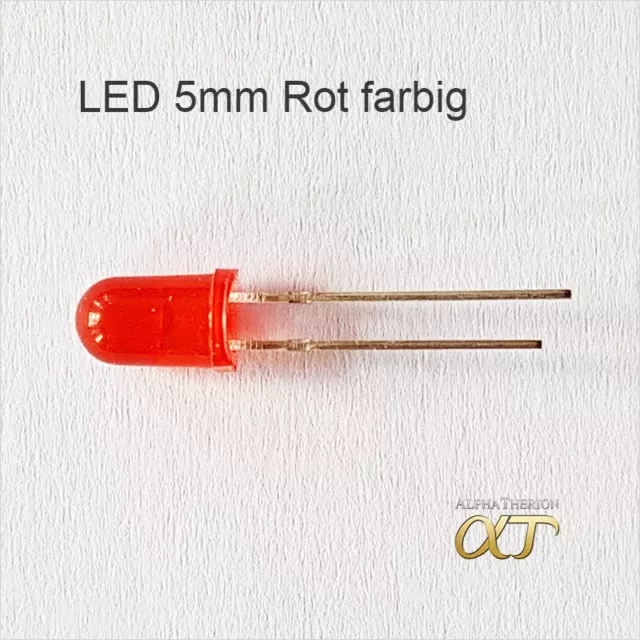 LED 5mm Rot , farbiges Gehäuse 2V + Widerstände - 10, 20 , 30 , 50 , 100 x Stück