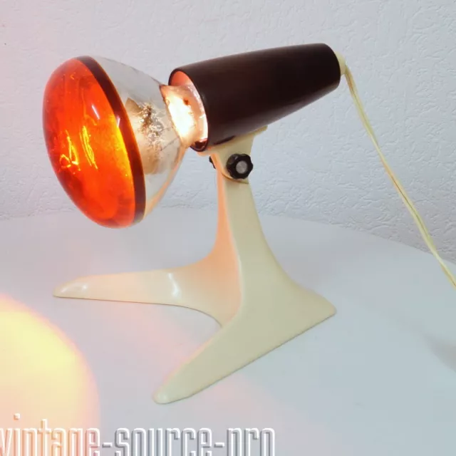 alte Krähenfuß Tischleuchte Arztlampe Rotlicht Lampe Vintage Retro 60er Jahre