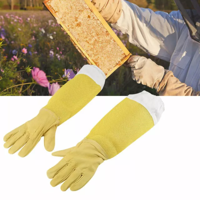 Paire Gants Apiculture Apiculteur en Cuir Synthétique Manches Respirant XL BEE0 2