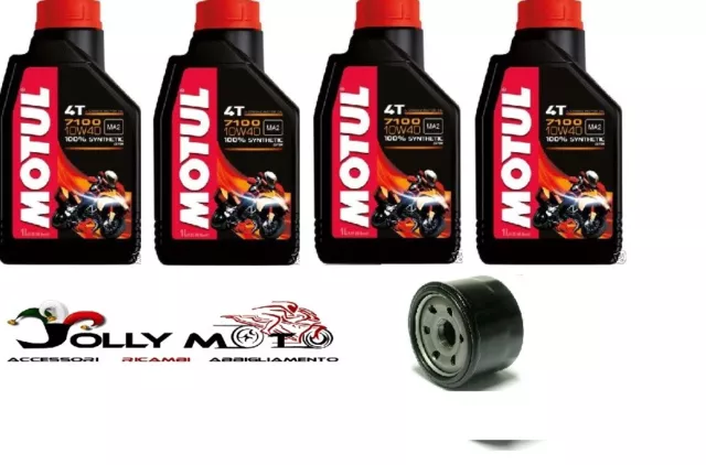 Kit Tagliando Motul 7100 10W40 + Filtro Olio  Per Suzuki Sv 650 99/10