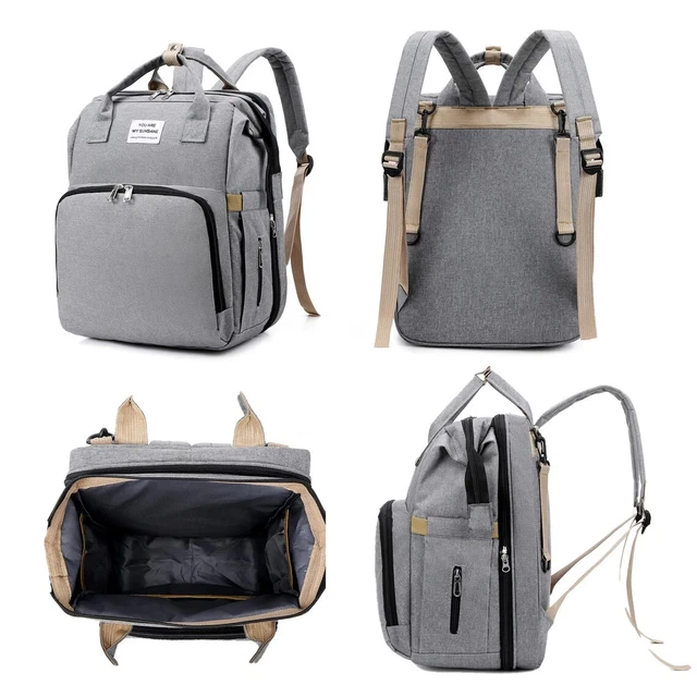 3 in 1 Travel Bassinet Foldable Baby Bed, Diaper Bag Backpack Changing Station 2
