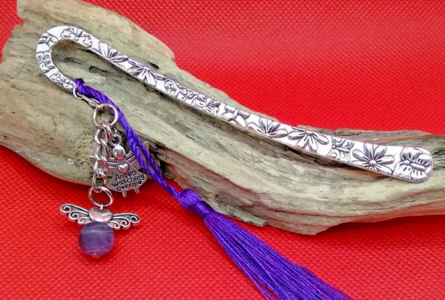 GUARDIAN ANGELS x 2 + TASSEL Metal BOOKMARK *FREEPOST* Gift Box READERS MUM XMAS