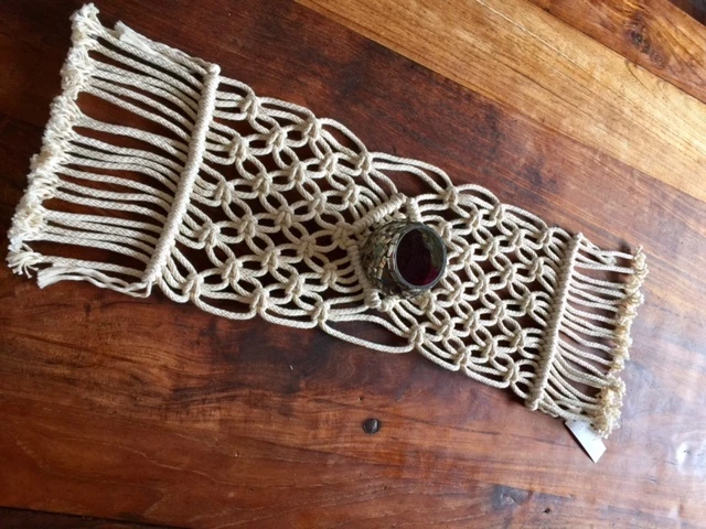 Gorgeous 28" Macrame Table or Bedside Runner Made with 100% High Quality Cotton
