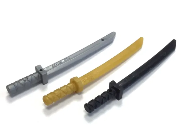 LEGO Parts 30173b (4pcs) Minifig, Weapon Sword, Katana Square Guard Samurai