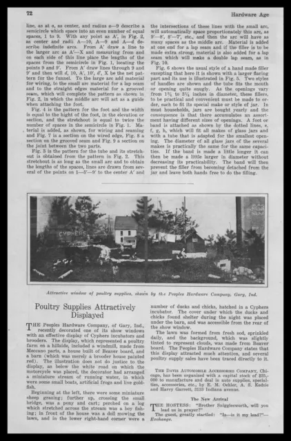 1914 Peoples Hardware Photo Gary Indiana Poultry Window Display Article Print Ad