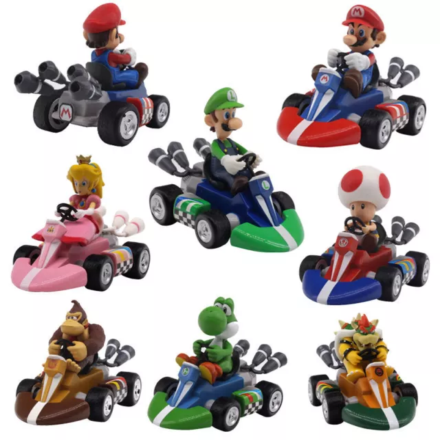 Super Mario Nintendo Wii Luigi Princess 12cm Pull Back Racer Go Kart Car Toy NEW