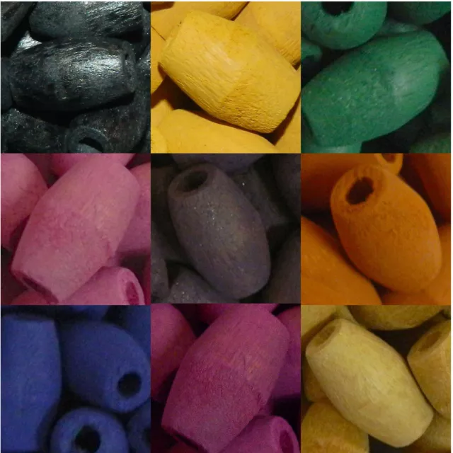 14x24mm Macrame Large 5mm Hole Round Rustic Rose Wood Beads You Design Them