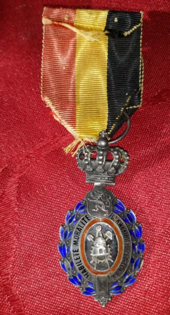 Medaille Belge Du Travail Habilete Moralite Ruban Hs.