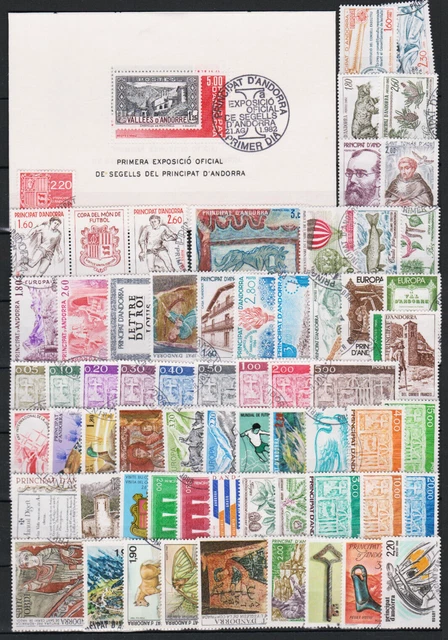 ANDORRE : Lot entre 1982 et 1992 en Oblitéré TB (cote : 163,50 €) Spécial Noël !