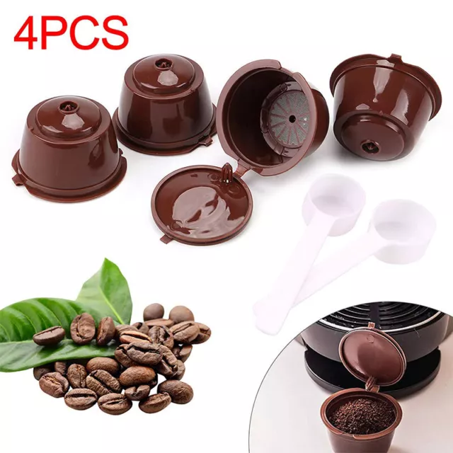 4Pcs Refillable Coffee Capsule Cups For Dolce Gusto Nescafe Reusable Filter Pods