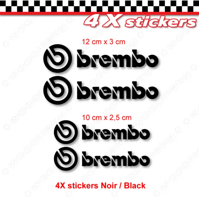 4 Stickers BREMBO NOIR  autocollants adhésifs
