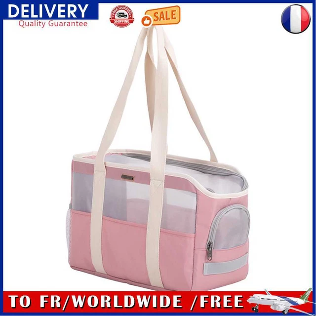 Waterproof Foldable Small Pet Shoulder Carrying Bag for Cat Dog (Pink)