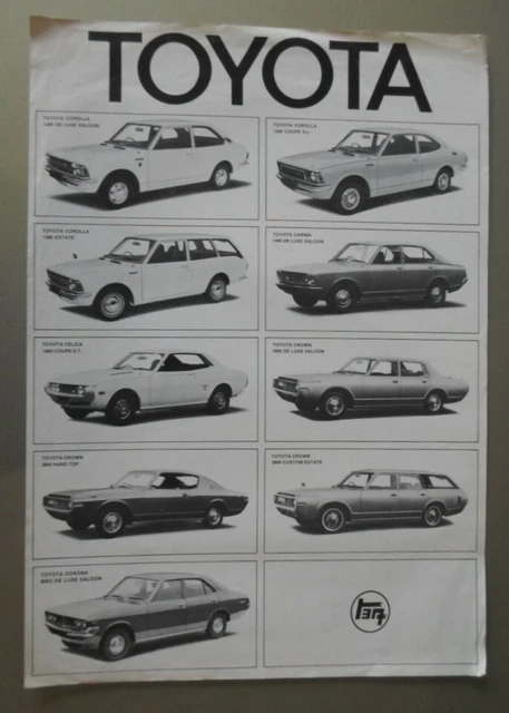 TOYOTA RANGE ORIG 1972 UK Mkt Leaflet Brochure - Crown 2600 Corona ...