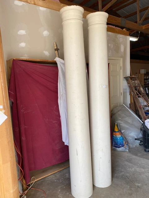 Salvage Architectural -Two 92" Turned White Post / Columns   (4