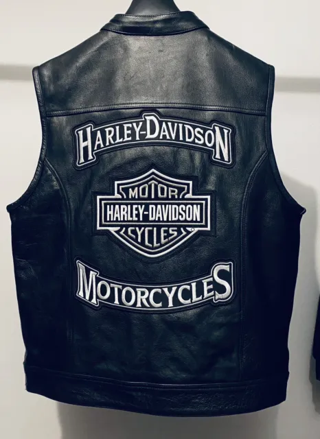 Motorradweste Lederweste Bikerweste Kutte Harley Davidson Patch NEU