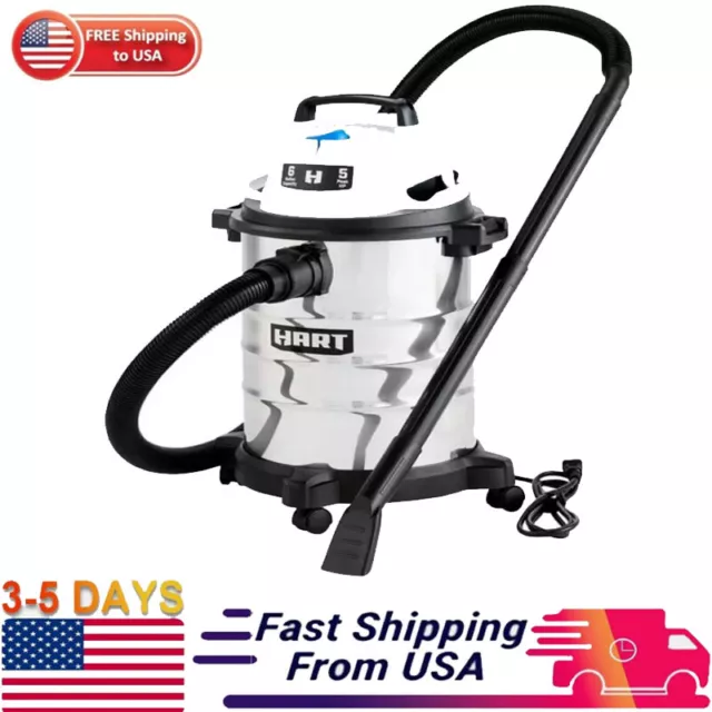 US 6 Gallon 5 Peak HP Stainless Steel Wet/Dry Vacuum with Bonus Car Cleaning Kit