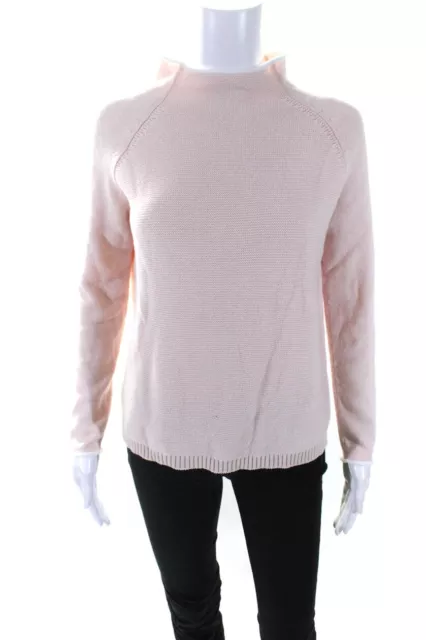 Alice Walk Womens Cotton Long Sleeve Mock Neck Pullover Sweater Pink Size XS