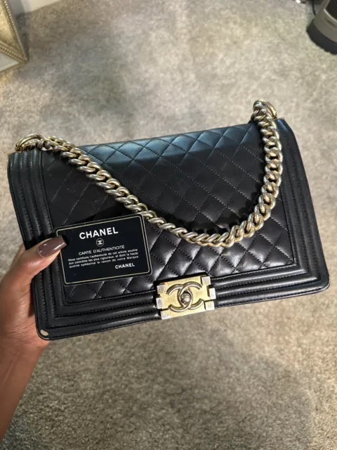 CHANEL LE BOY Flap Bag Quilted Caviar Large Black 2016 $1,425.00