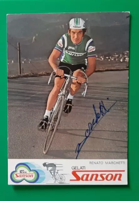 CYCLISME carte cycliste RENATO MARCHETTI équipe SANSON 1977 Signée