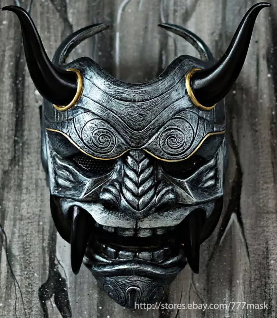 Half Face Mask Monster Kabuki Samurai Airsoft Evil Masks Hannya Oni Noh  Mask~~