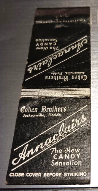 VINTAGE MATCHBOOK ANNACLAIRS Candy Jacksonville Florida C82 $5.12