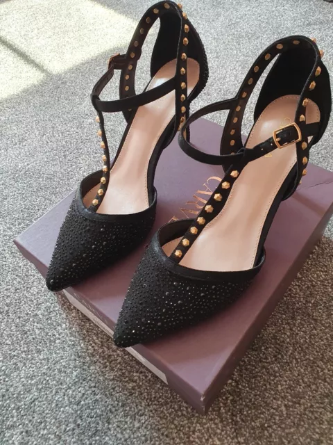 CARVELA KANKAN JEWEL Heels Black Size 8 49.99 PicClick UK